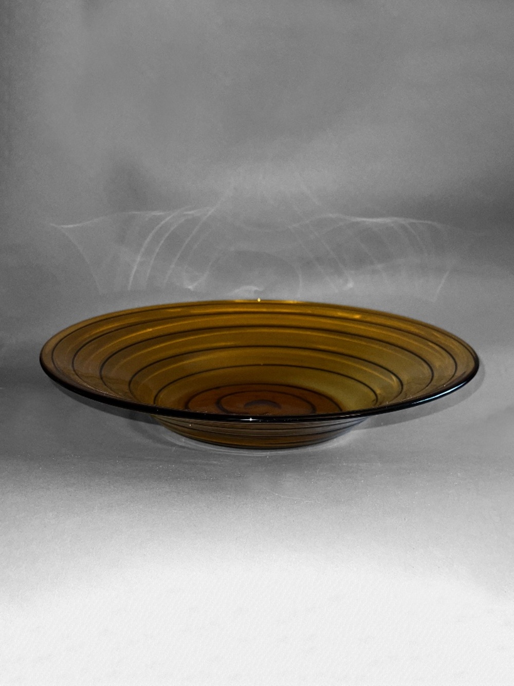 Italian Murano Amber Glass Swirl Bowl